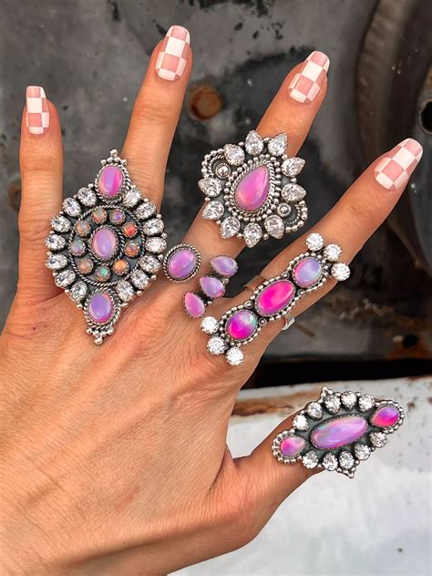 Fall Sterling Silver Jewelry | Krystal and Opal Cluster Rings | Krush ...