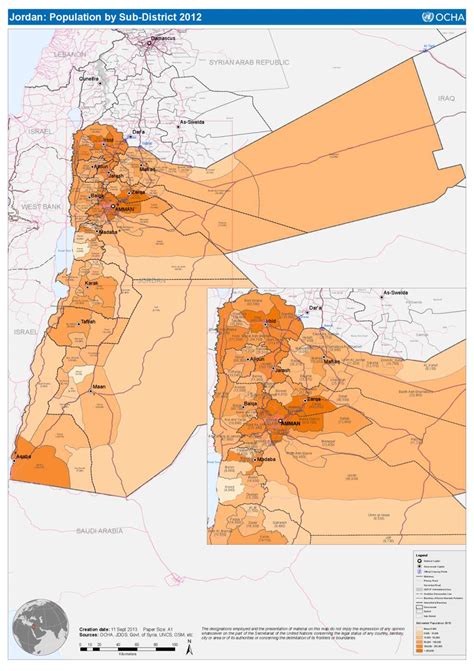 Document - Jordan Population by Sub-District Reference Map