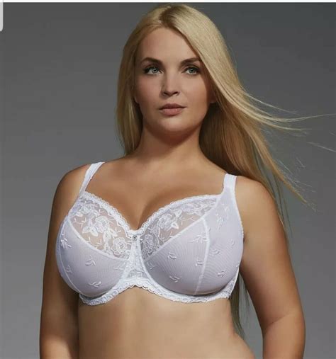 New Kris Line Women's Brillant plus size White Soft cup bra size 30 JJ ...