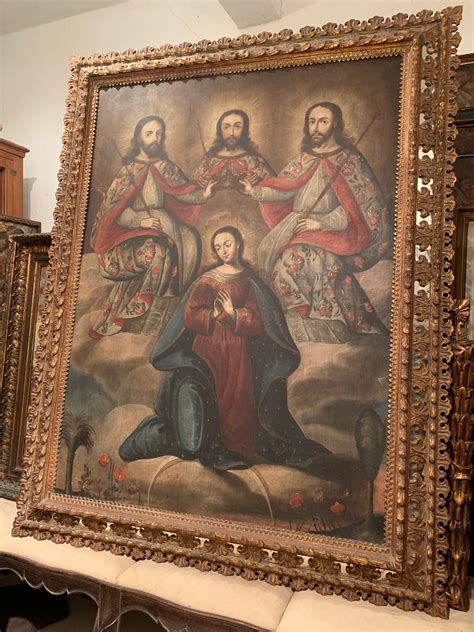 18th Century Spanish Colonial oil on canvas MARY QUEEN OF HEAVEN For ...
