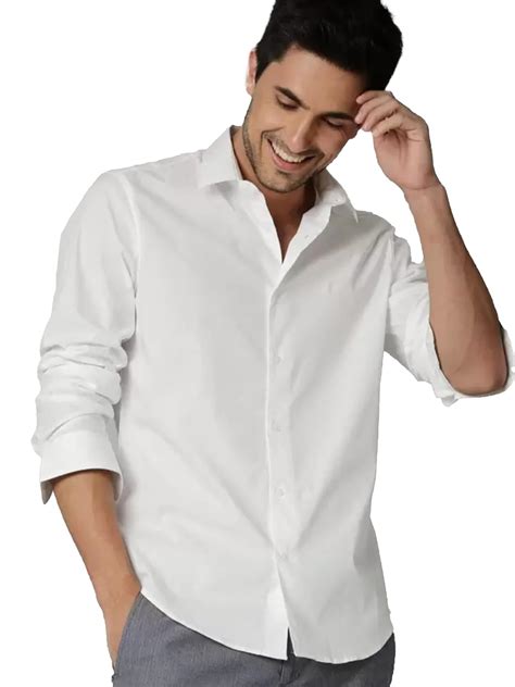 GLOREN Men Solid Casual White Shirt for Men : Amazon.in: Fashion