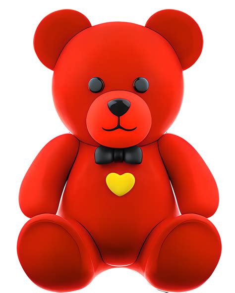 3D Illustration red teddy bear 37477313 PNG