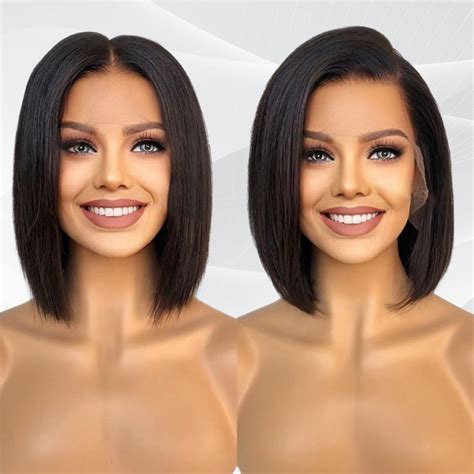 Amazon.com : DÉBUT Bob Wig Lace Front Wigs Human Hair Short Bob 10 ...
