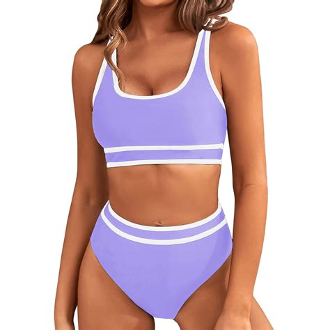 BUIgtTklOP Women's High Waisted Bikini Sets Sporty Two Piece Swimsuits ...