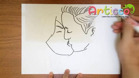 How to Draw Kissing Lips From The Side - YouTube