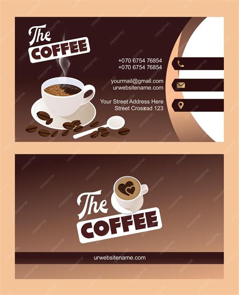 Premium Vector | Coffee business card template elegant capuchino sketch