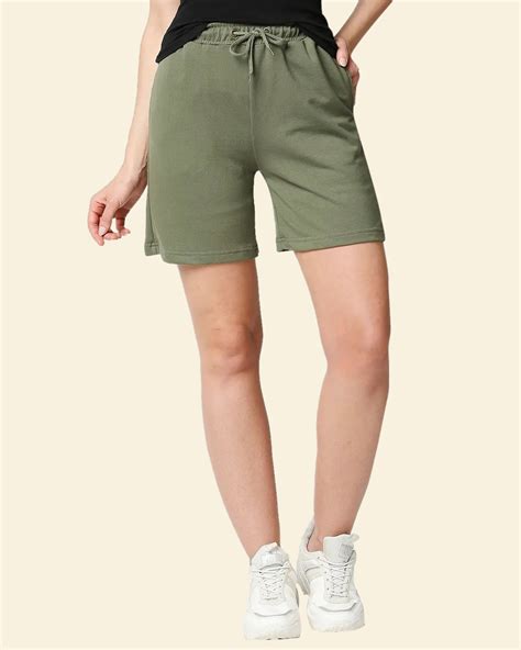 Buy Women's Moss Green Shorts Online at Bewakoof