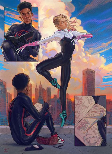 ArtStation - Miles and Gwen-FanArt | Marvel spiderman art, Spiderman ...