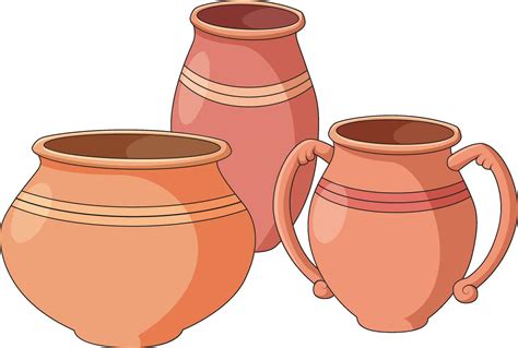 Different types of clay pots 36026212 Vector Art at Vecteezy