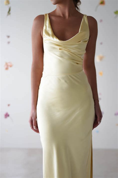Yellow Satin Dress