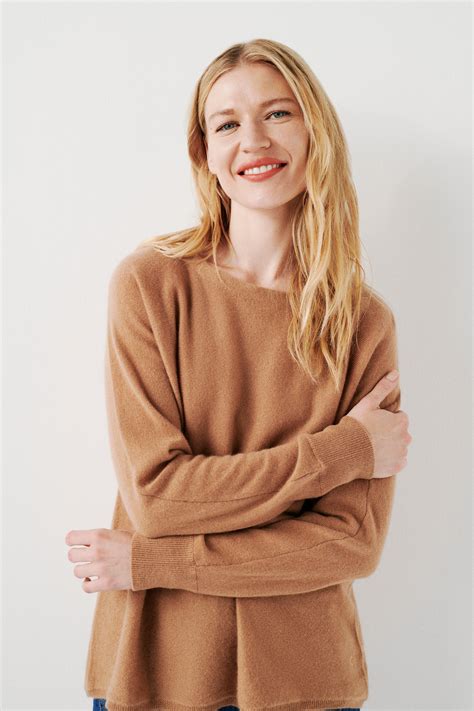 mamelia 100% cashmere sweater camel woman