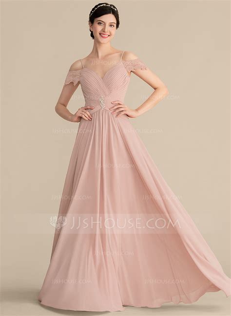 A-Line Sweetheart Floor-Length Chiffon Evening Dress With Ruffle Lace ...