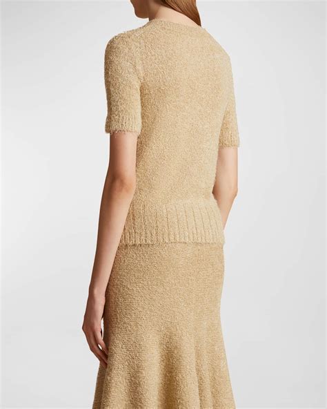 Khaite Luphia Short-Sleeve Cashmere Sweater | Neiman Marcus