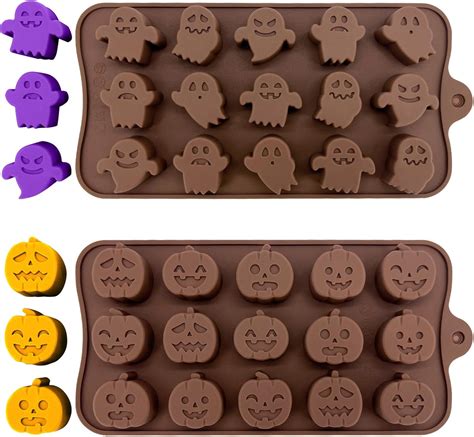 Halloween Chocolate Silicone Molds Different Shapes of Mini Halloween ...