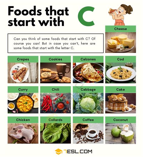 101 Foods that Start with C in English • 7ESL
