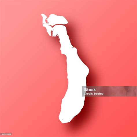 Bhola Island Map On Red Background With Shadow Stock Illustration - Download Image Now ...