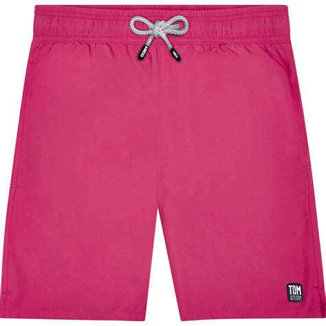 Tom & Teddy Men's Solid Swim Trunk | Hot Pink - Sportique