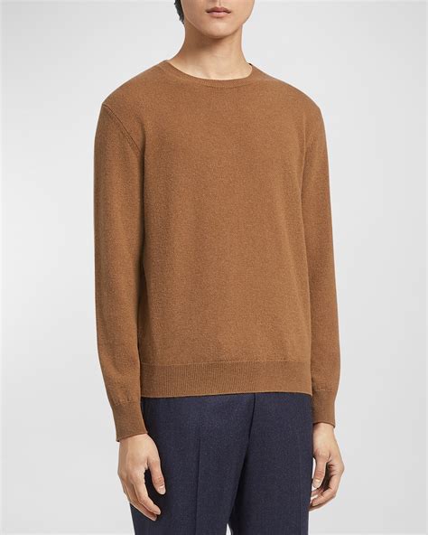 ZEGNA Men's Cashmere-Silk Crewneck Sweater | Neiman Marcus