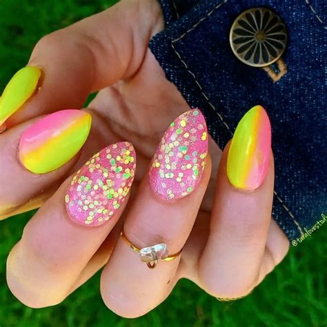 40+ Pretty Ideas for Pink and Yellow Nails that Turn Heads - Nail ...