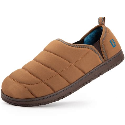 LongBay Mens Outdoor Slippers Two Tone Memory Foam Slip On Indoor House ...