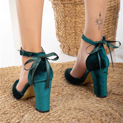 Jolie - Emerald Green Wedding Heels With Ribbon | Wedding heels ...