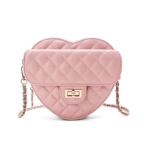Tiffany & Fred Quilted Sheepskin Heart-Shaped Crossbody Shoulder Bag ...