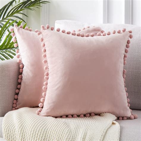 Amazon.com: Topfinel Blush Pink Throw Pillow Covers for Couch Bed Sofa ...