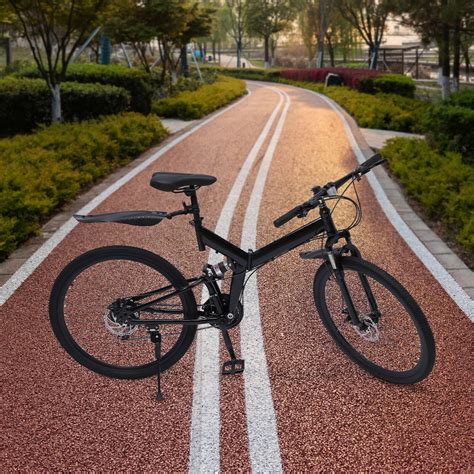 21 Speed Folding Mountain Bike 26″ MTB Bicycle Full Suspension Disc ...