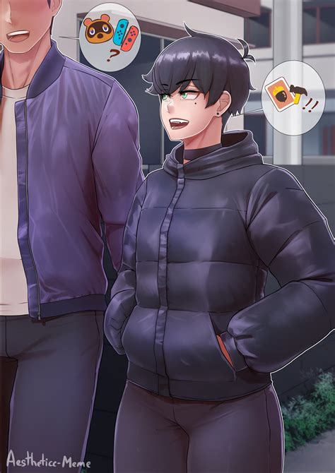 Safebooru - !! 1boy 1girl ? absurdres aestheticc-meme antenna hair ...