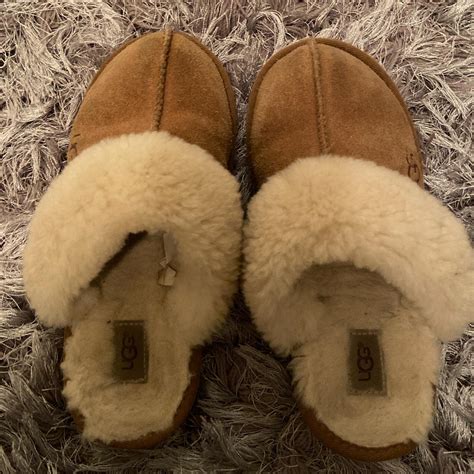 CHESTNUT UGG SLIPPERS SIZE 2 (kids) Love these so... - Depop