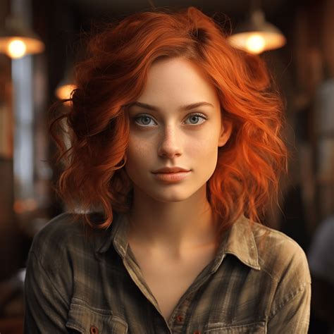 Red Hair Model Png