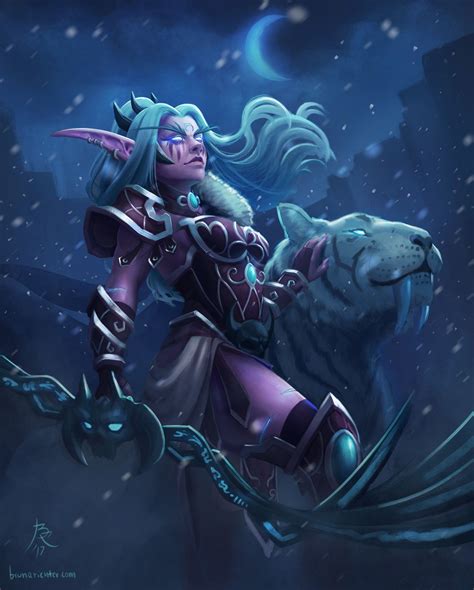 Illustration de Bruna Richter | Night elf, Warcraft art, Elf art