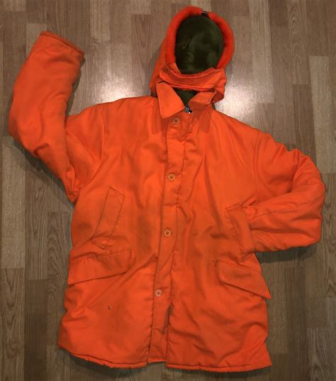 Johnson Garment Blaze Orange Hunting Coat Jacket Men's size XL Hood ...