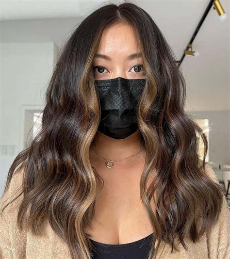 Caramel Brown Hair With Money Piece Dark Brown Hair With Caramel ...