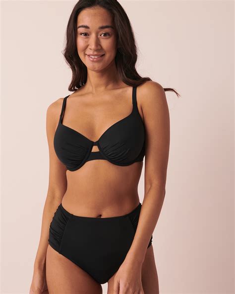 SOLID D Cup Full Coverage Bikini Top - Black | la Vie en Rose