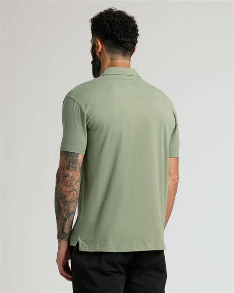 Dark Heather Bay Green Short Sleeve Polo | Dark Heather Bay Green Short ...