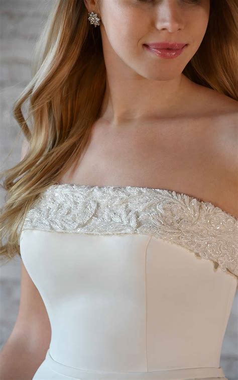 7045 | Stella York | Simple Strapless Wedding Gown with Pockets | True Society Bridal Shops
