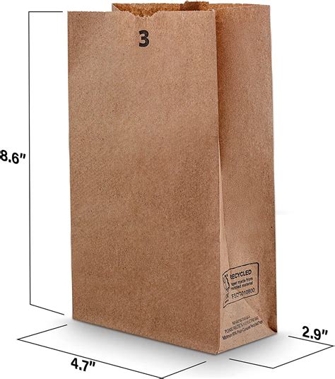 3 lb Strong & Durable Kraft Paper Bags by MT Products - 100 Count ...