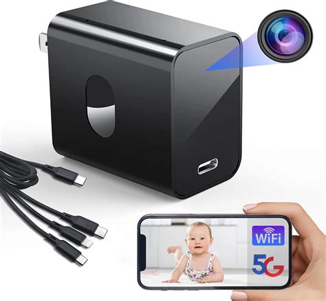 Amazon.com : 4K Nanny Camera Supports 2.4G&5G WiFi, Mini Hidden Camera Charger with Motion ...