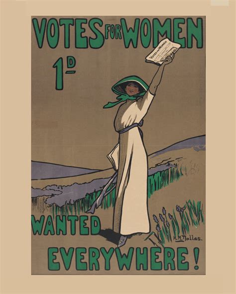 Vintage suffrage poster, Votes for Women 1d Wanted Everywhere! Mounted ...