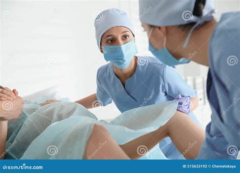 Woman Giving Child Birth in Maternity Hospital, Closeup Stock Photo ...
