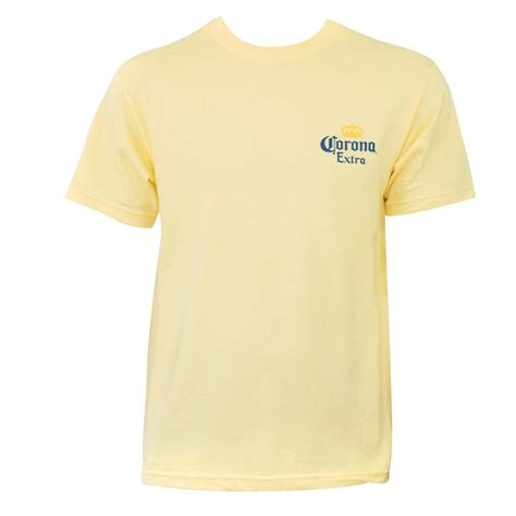 Corona Extra Men's Yellow Beach Scene T-Shirt