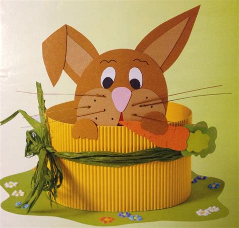 Lapin dans son panier | Knutselen pasen, Knutselen voor pasen ...