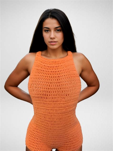 Apricot Open-Back One-Piece Swimsuit – MON CROCHET