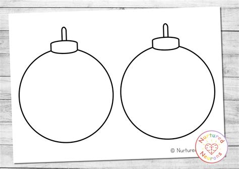 Printable Christmas Ornament Templates (3 Different Sizes) - Nurtured Neurons
