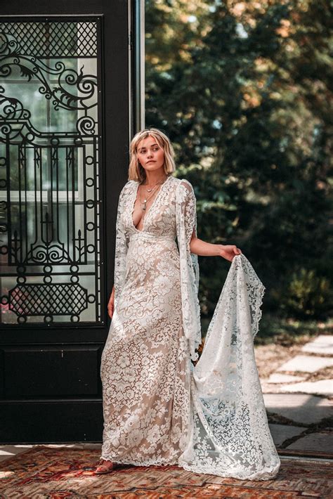 Boho Wedding Dress Lace Wedding Dress Vintage Lace Dress - Etsy