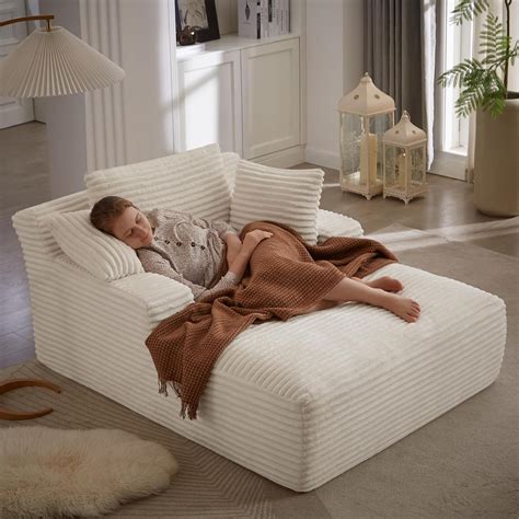 Amazon.com: HANLIVES 49.2" Oversized Chaise Lounge Chair, Comfy ...