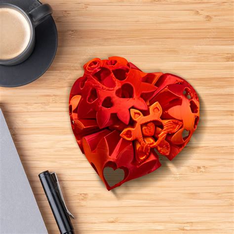 3D Printed Gear Heart Gear Spin Ball Gear Sphere, Heart Fidgetwith ...