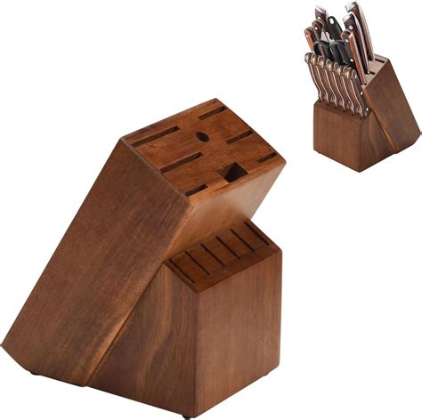 Amazon.com: Wood Kitchen Knife Block, Universal Kitchen Knife Holder ...