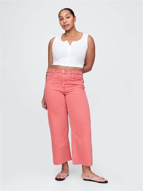 High Rise Stride Wide-Leg Ankle Jeans | Gap